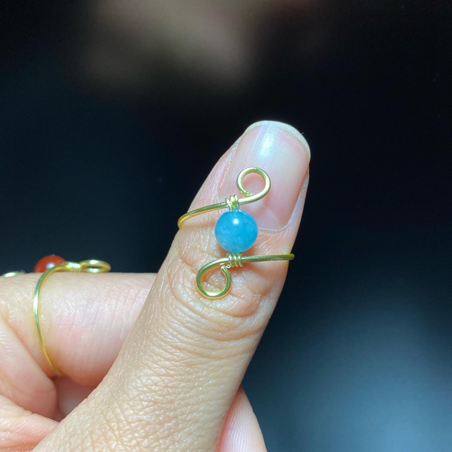 Aquamarine “Infinity” Wire Ring