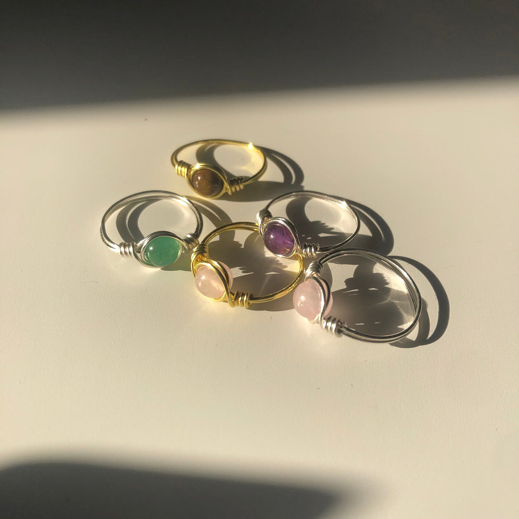 Green Aventurine “Divine" Wire Ring