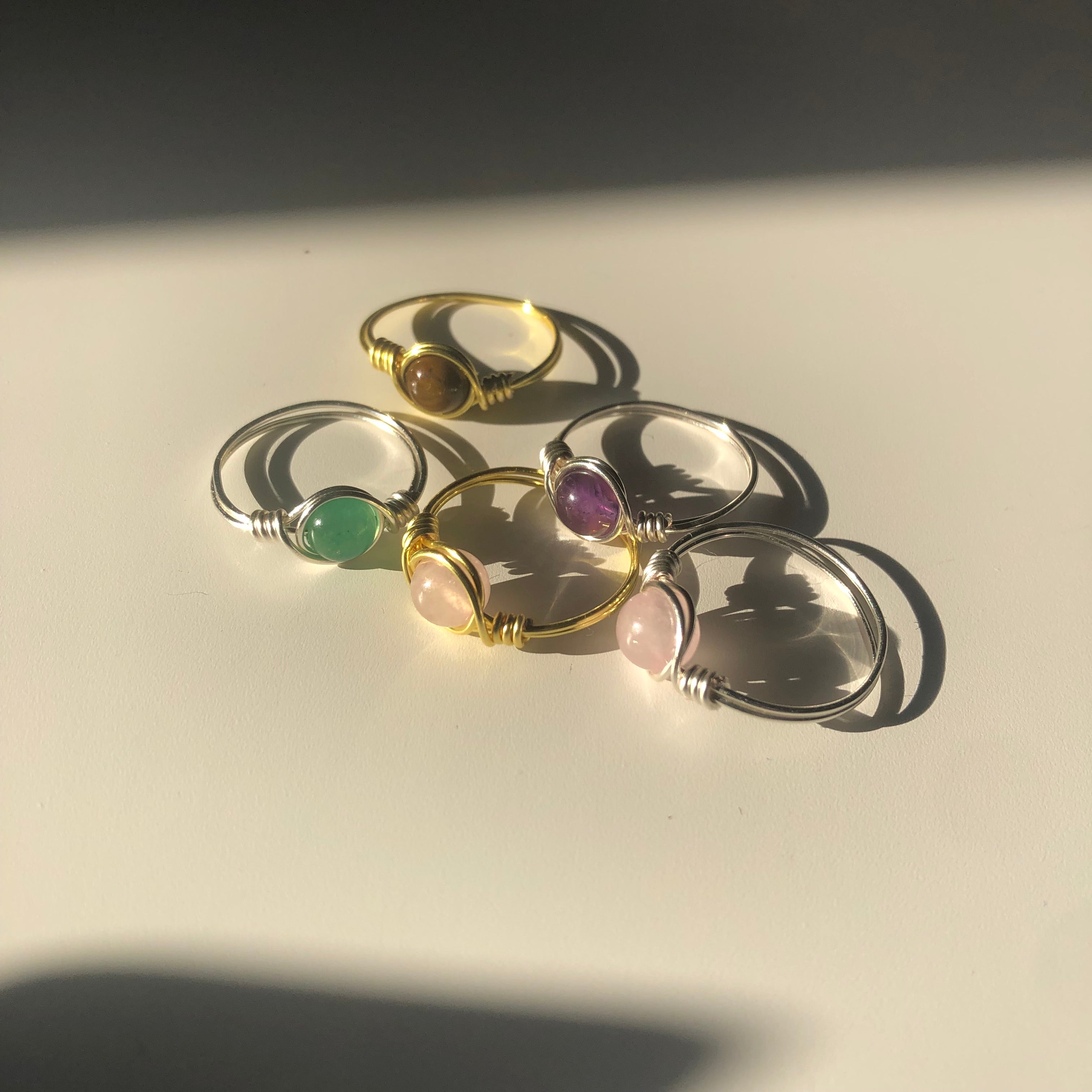 Green Aventurine “Divine" Wire Ring