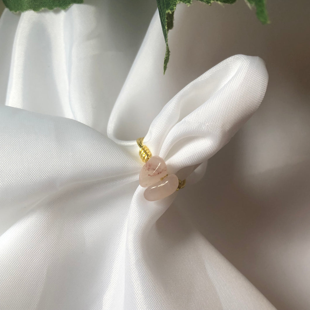 Rose Quartz Minimal Crystal Ring