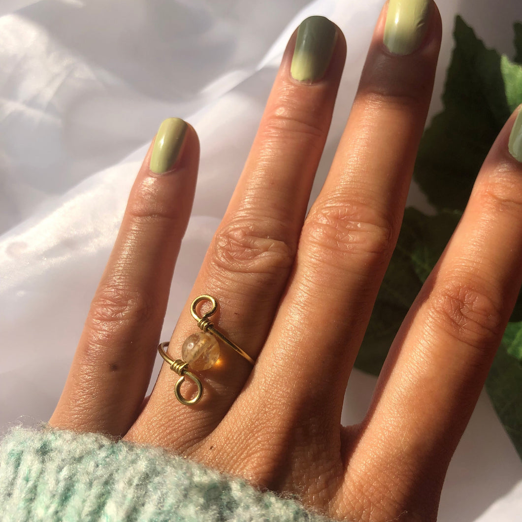 Citrin “Infinity” Wire Ring