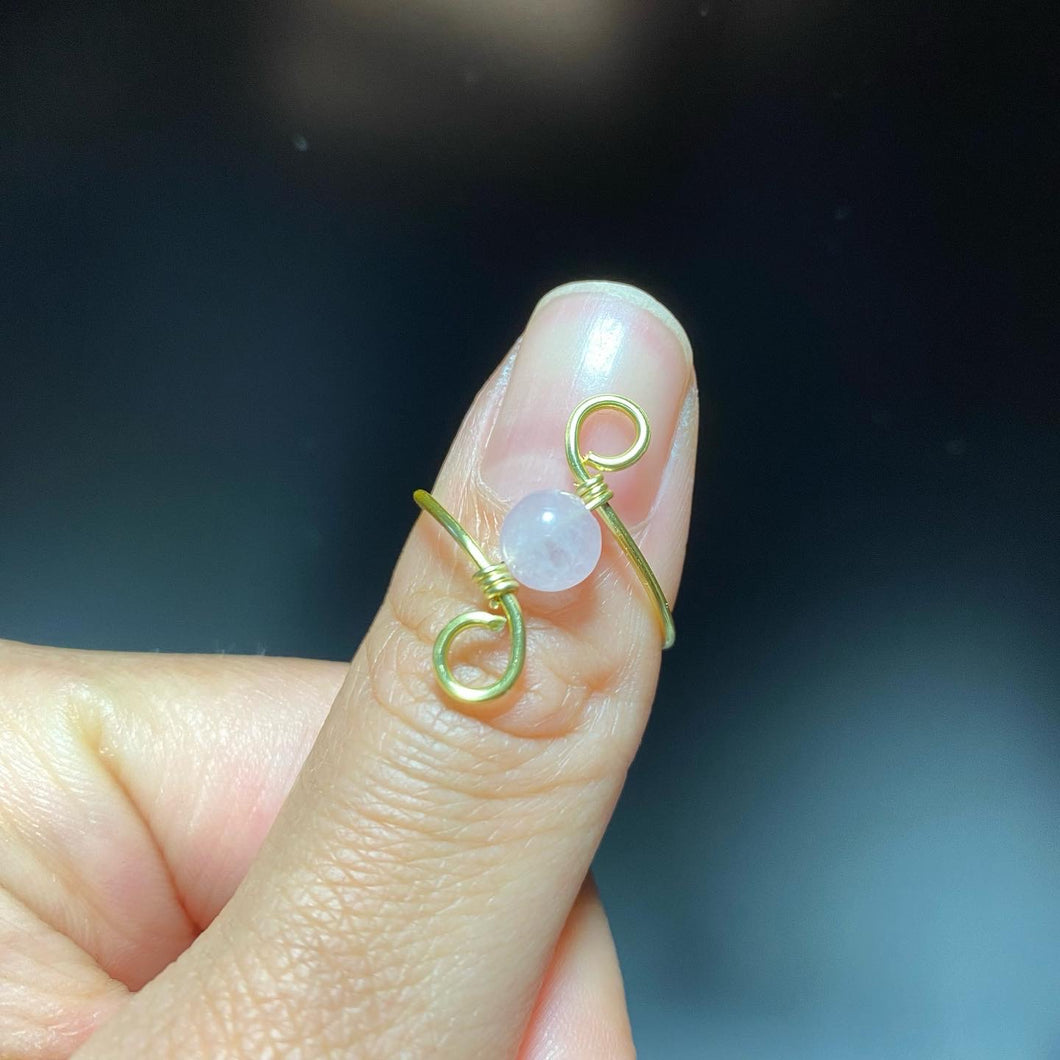 Rose Quartz “Infinity” Wire Ring