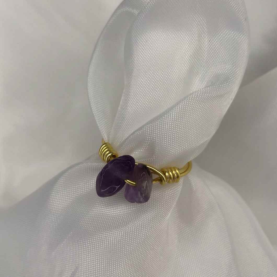 Amethyst Minimal Crystal Ring