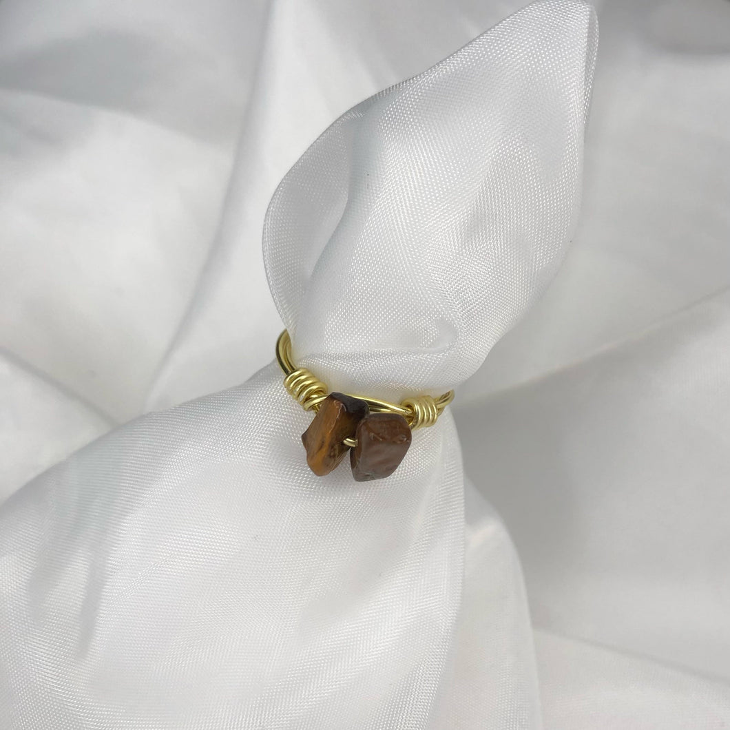 Tigerauge Minimal Crystal Ring